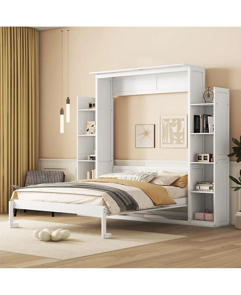 Streamdale Furniture Murphy Bed w/ Shelves and Led Lights