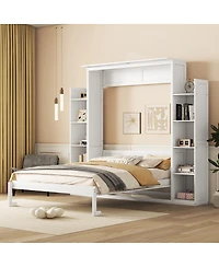 Streamdale Furniture Murphy Bed w/ Shelves and Led Lights