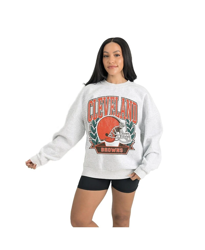 Gameday Couture Women's Gray Cleveland Browns Heritage Premium Fleece Pullover Sweatshirt