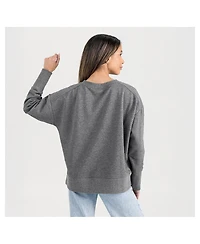 Gameday Couture Women's Gray Rutgers Scarlet Knights French Terry V-Neck Pullover Sweatshirt