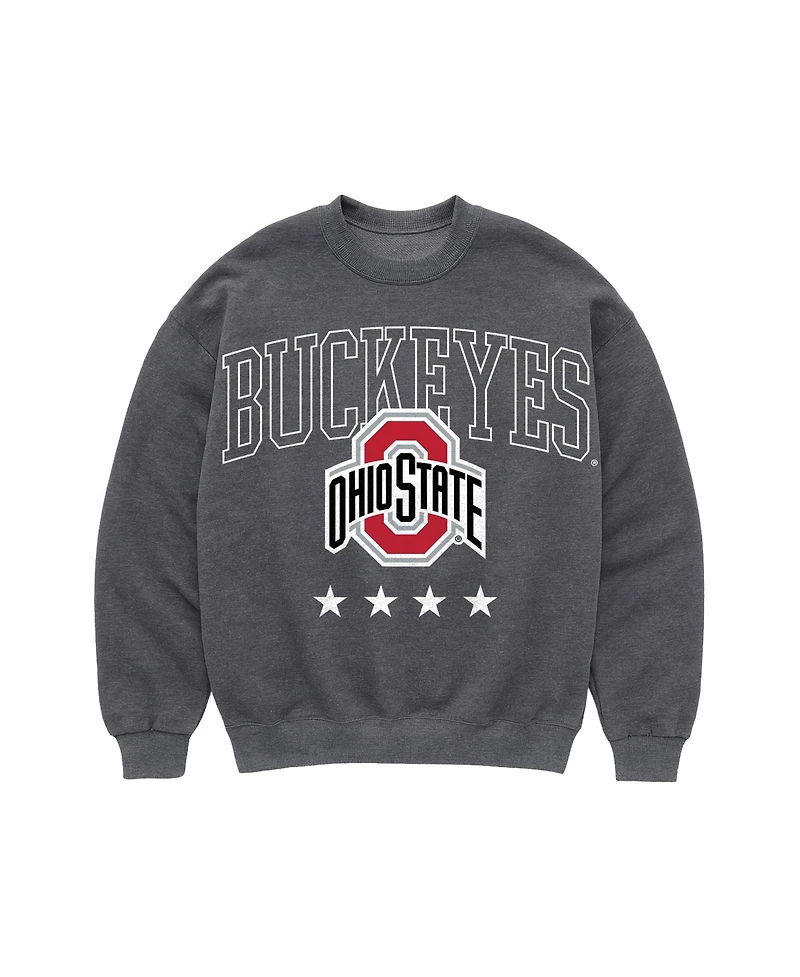 Gameday Couture Women's Charcoal Ohio State Buckeyes Oversized Rising Stars Premium Fleece Drop Shoulder Sweatshirt