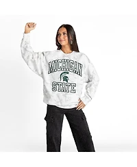 Gameday Couture Women's Ash Michigan State Spartans Whiteout Premium Fleece Camo Sweatshirt