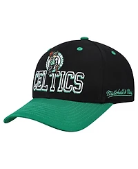 Mitchell & Ness Men's Black/Kelly Green Boston Celtics Backside Script 2-Tone Pro Crown Adjustable Hat