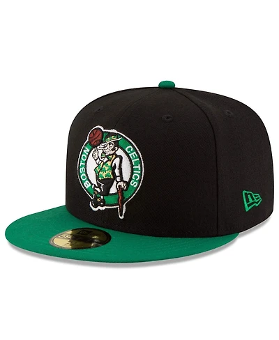 New Era Men's Black/Green Boston Celtics Team Color 2Tone 59FIFTY Fitted Hat