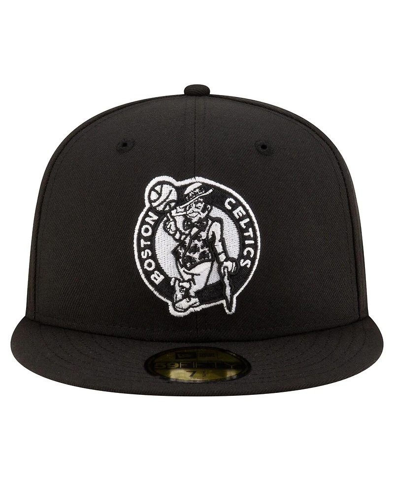 New Era Men's Black Boston Celtics White Logo 59FIFTY Fitted Hat