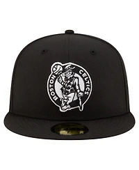 New Era Men's Black Boston Celtics White Logo 59FIFTY Fitted Hat