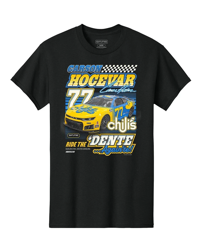 Spire Motorsports Men's Black Carson Hocevar 77 Chili's Car Throwback T-Shirt