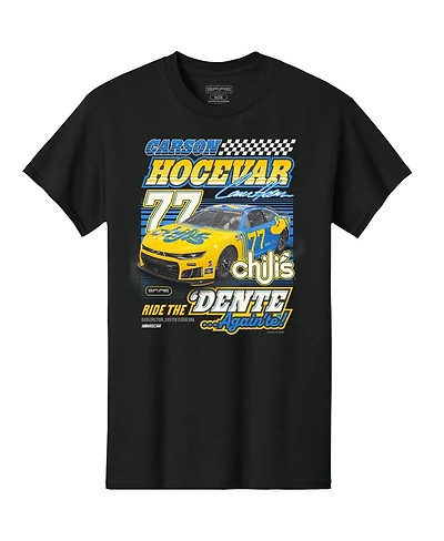 Spire Motorsports Men's Black Carson Hocevar 77 Chili's Car Throwback T-Shirt