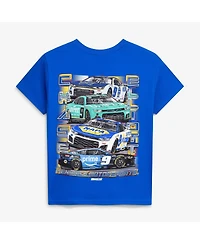 Classic Ink Usa Big Boys and Girls Royal Chase Elliott 9 Multi-Sponsor T-Shirt