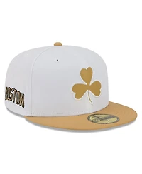 New Era Men's White/Gold Boston Celtics 2025/26 City Edition 59FIFTY Fitted Hat