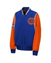 Outerstuff Big Boys and Girls Blue/Orange New York Knicks Two-Pointer Full-Zip Windbreaker Jacket