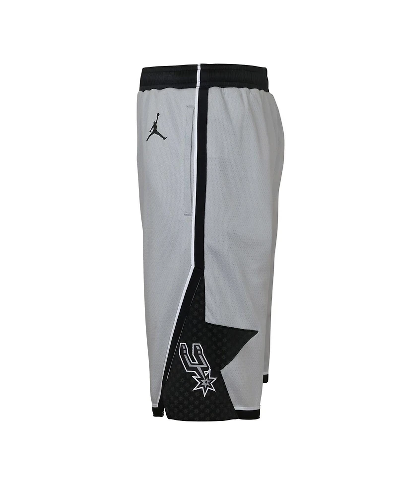 Jordan Big Boys and Girls Silver San Antonio Spurs Authentic Statement Edition Swingman Shorts