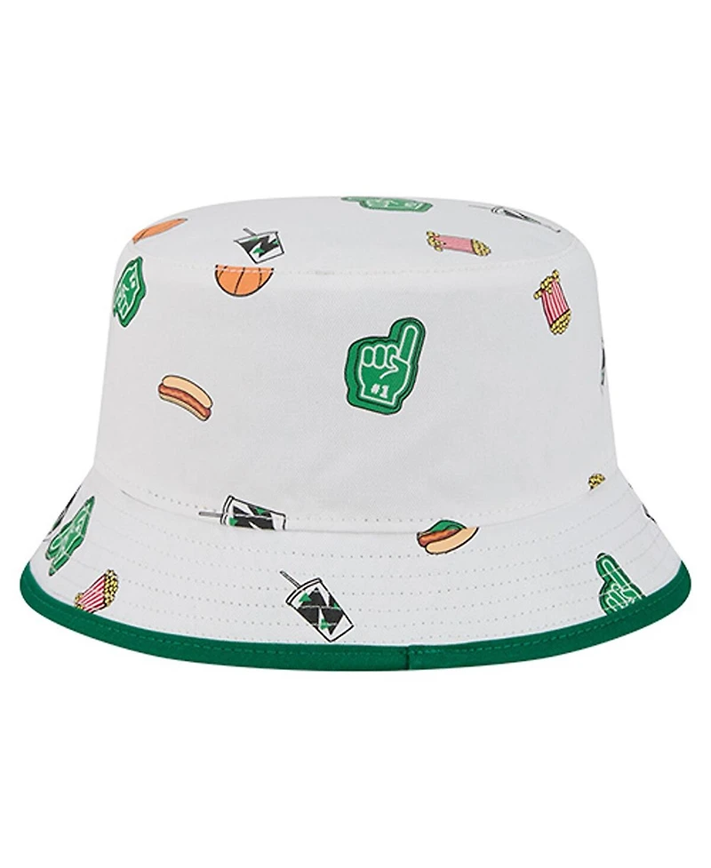 New Era Men's White Boston Celtics Team Cheer Reversible Bucket Hat