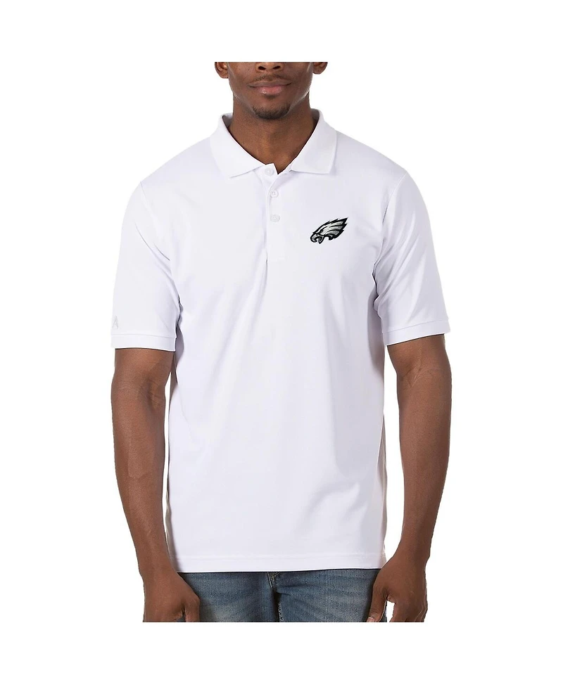 Antigua Men's White Philadelphia Eagles Legacy Pique Polo Shirt