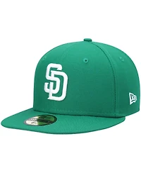 New Era Men's Kelly Green San Diego Padres White Logo 59FIFTY Fitted Hat
