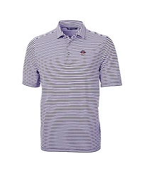 Cutter & Buck Men's Purple Ecu Pirates Throwback Logo Virtue Eco Pique Stripe Polo Shirt