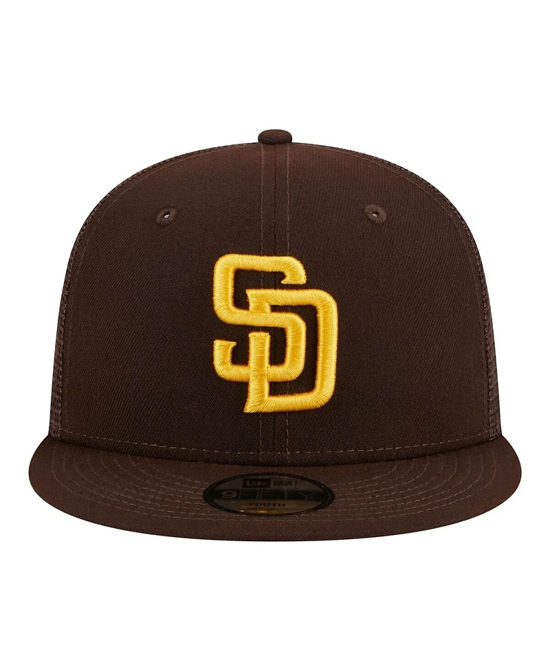 New Era Big Boys and Girls Brown San Diego Padres 9FIFTY Trucker Snapback Hat