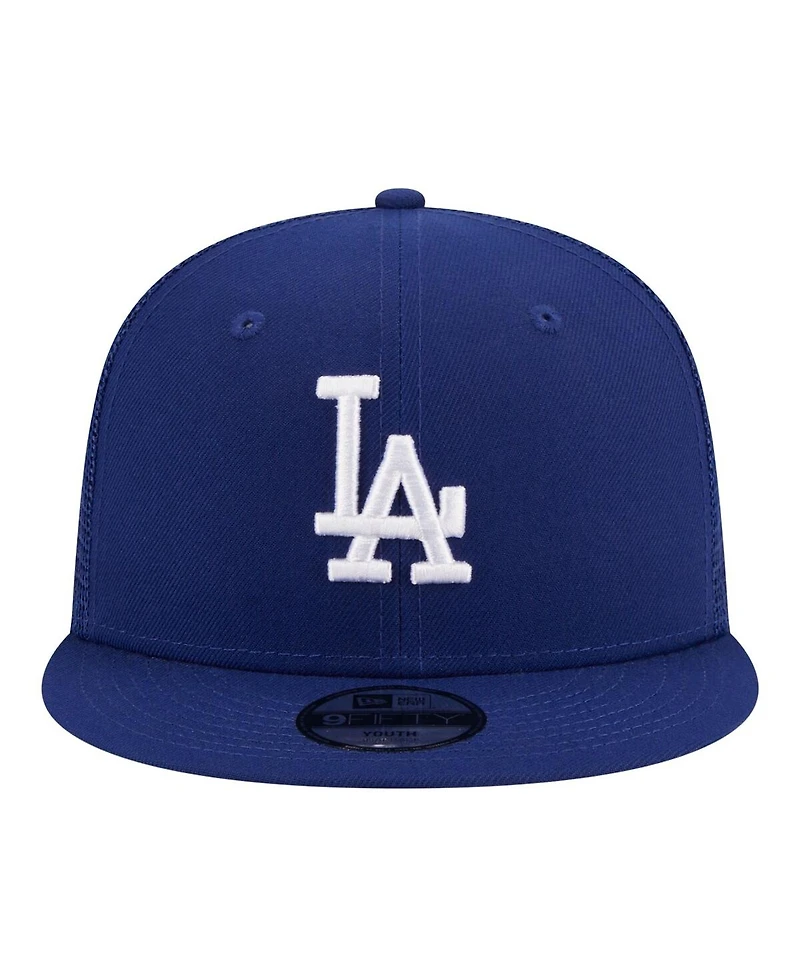 New Era Big Boys and Girls Royal Los Angeles Dodgers 9FIFTY Trucker Snapback Hat