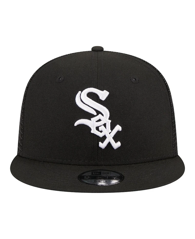 New Era Big Boys and Girls Black Chicago White Sox 9FIFTY Trucker Snapback Hat