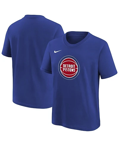 Nike Big Boys and Girls Blue Detroit Pistons Team Essential Logo T-Shirt
