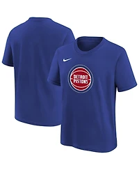 Nike Big Boys and Girls Blue Detroit Pistons Team Essential Logo T-Shirt