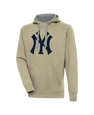 Antigua Men's Khaki New York Yankees Victory Pullover Hoodie