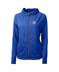 Cutter & Buck Women's Royal Seattle Mariners Adapt Eco Knit Hybrid Full-Zip Hoodie