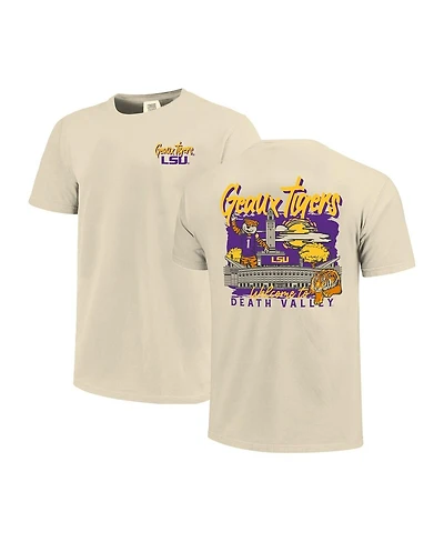 Image One Men's Natural Lsu Tigers Comfort Colors Hand-Drawn Campus Stack T-Shirt