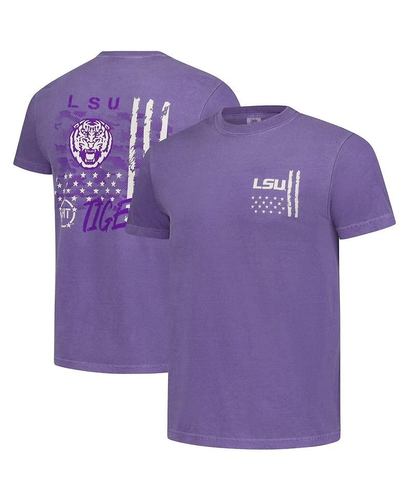 Image One Men's Purple Lsu Tigers Comfort Colors Oht Camo Overlay T-Shirt