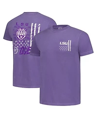 Image One Men's Purple Lsu Tigers Comfort Colors Oht Camo Overlay T-Shirt