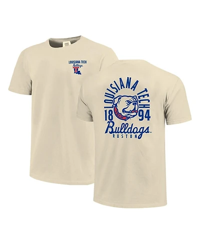Image One Men's Cream Louisiana Tech Bulldogs Comfort Colors Mascot Overlay T-Shirt