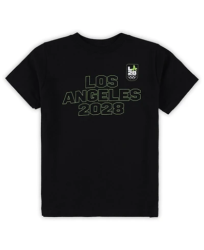 Outerstuff Preschool Black LA28 Summer Olympics Neon Outline T-Shirt