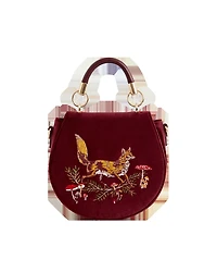 Fable England Fox And Mushroom Embroidered Saddle Bag