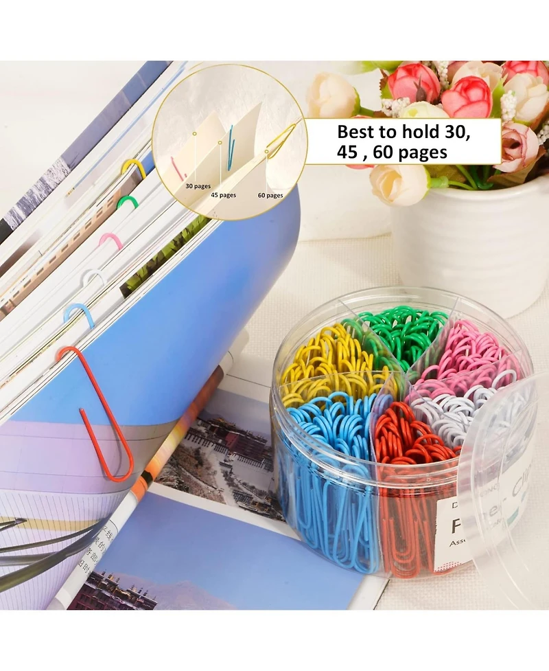 Danrong Jumbo Paper Clips Large Colorful Paperclips for Home School Office Supplies