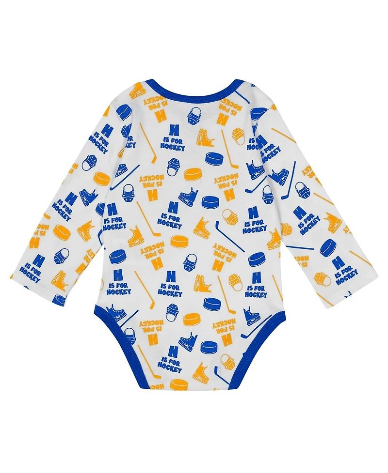 Outerstuff Baby Boys and Girls White Buffalo Sabres Quick Learner Long Sleeve Bodysuit