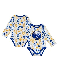 Outerstuff Baby Boys and Girls White Buffalo Sabres Quick Learner Long Sleeve Bodysuit