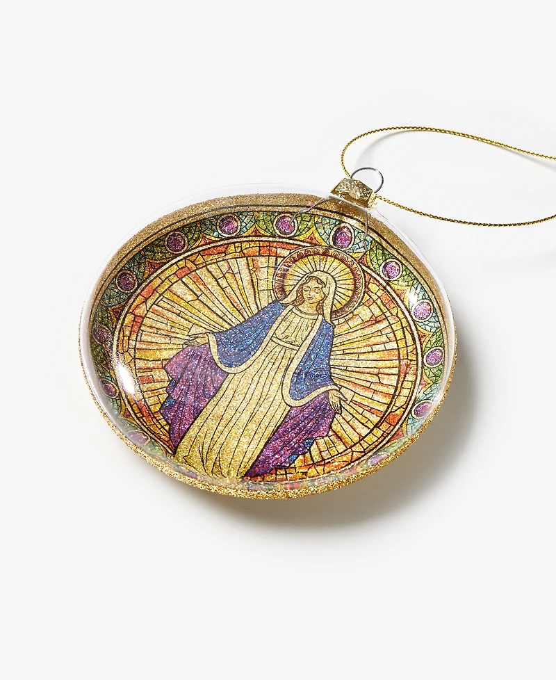 Holiday Lane Blessed Holy Mary Disk Ball Ornament, Macy's Exclusive