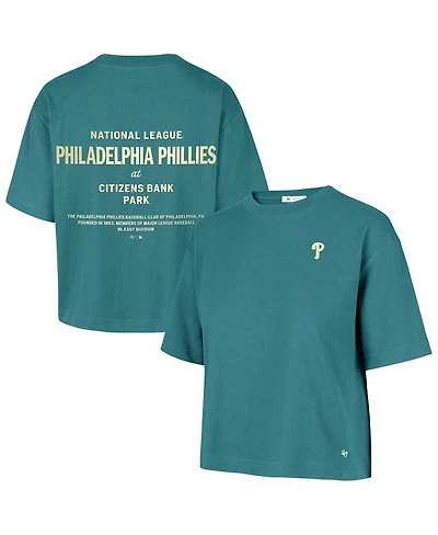 '47 Brand Women's Teal Philadelphia Phillies Plus Leon City Cropped T-Shirt