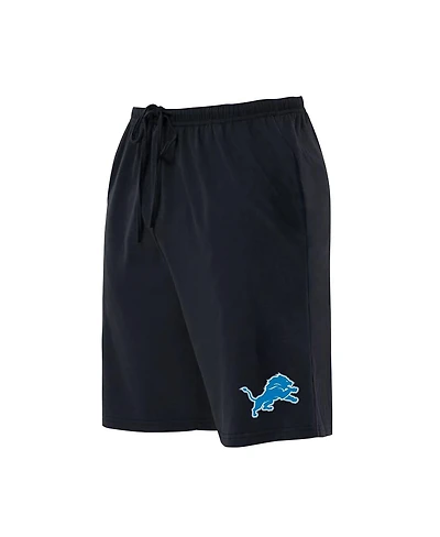 Concepts Sport Men's Black Detroit Lions Big & Tall Fleece Lounge Shorts
