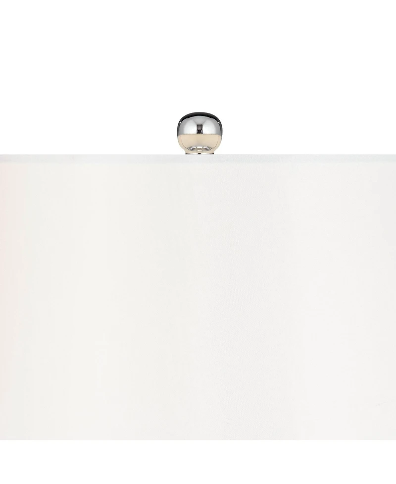 Possini Euro Design Pablo Modern Table Lamp with Square Riser 28.5 Inches Tall Art Glass Drum Shade for Bedroom Living Room Bedside Kids