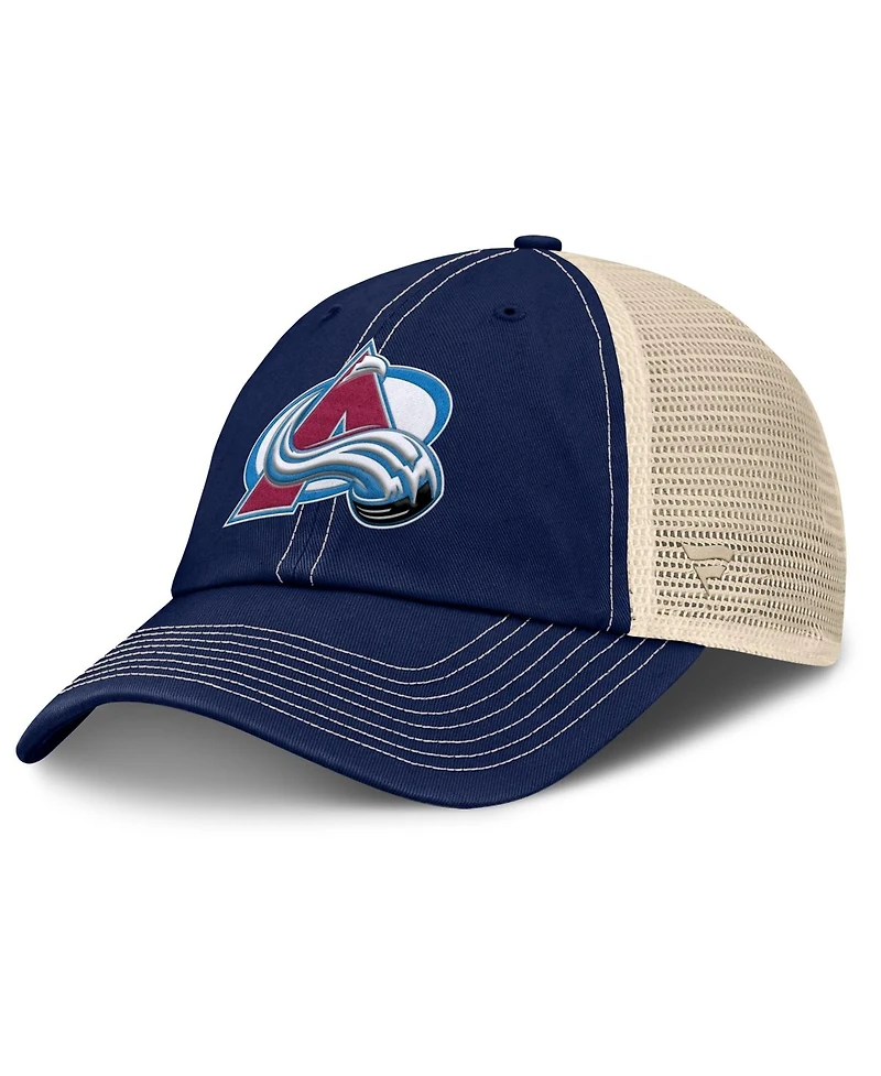 Fanatics Men's Navy/Natural Colorado Avalanche Rival Trucker Adjustable Hat