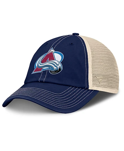 Fanatics Men's Navy/Natural Colorado Avalanche Rival Trucker Adjustable Hat