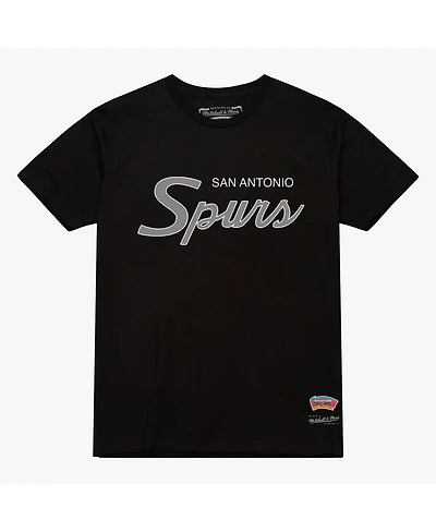 Mitchell & Ness Men's Black San Antonio Spurs Vintage Wordmark T-Shirt