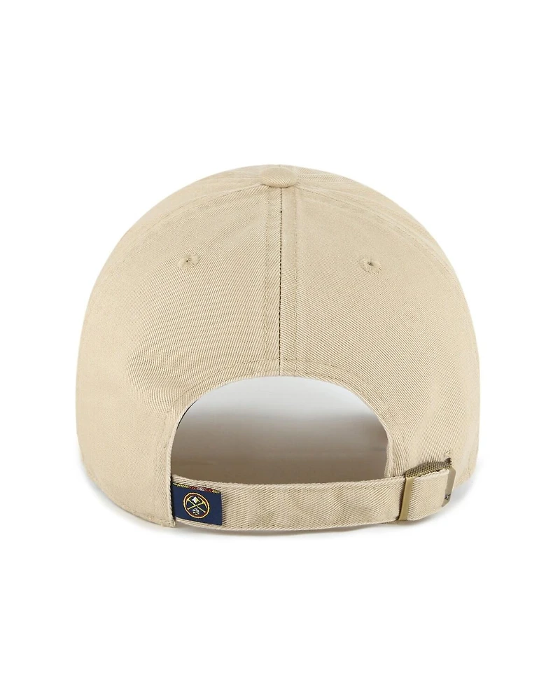 '47 Brand Men's Khaki Denver Nuggets Logo Clean Up Adjustable Hat