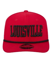 New Era Men's Red Louisville Cardinals Wordmark Rope 9SEVENTY Stretch-Snap Hat