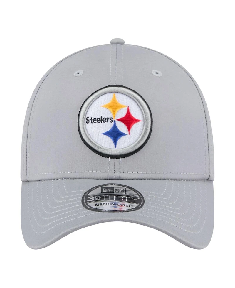 New Era Men's Gray Pittsburgh Steelers Perforated 39THIRTY Flex Hat