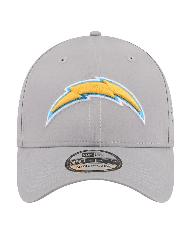 New Era Men's Gray Los Angeles Chargers Perforated 39THIRTY Flex Hat