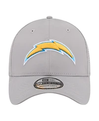 New Era Men's Gray Los Angeles Chargers Perforated 39THIRTY Flex Hat