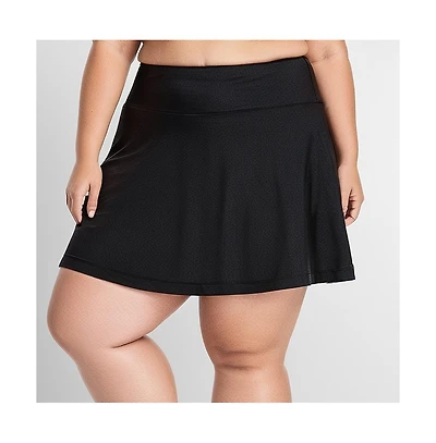 Calypsa Plus Flowy Swim Skirt With Attached Shorts