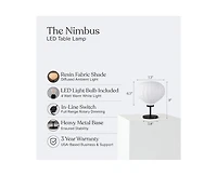 Brightech Nimbus Modern Led Table Lamp with White Balloon Resin Fabric Shade